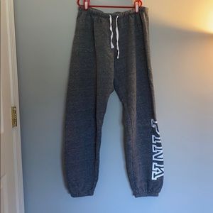 PINK gray sweat pants